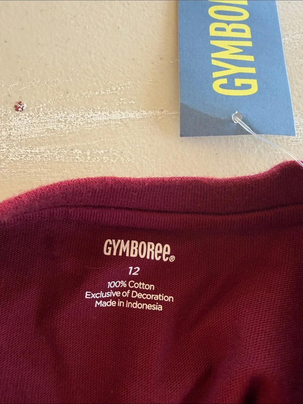 NWT Gymboree Maroon and White Motorcycle Double Sleeve Tee